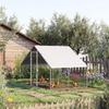 Garden Chicken Coop for 12-18 Chickens with Galvanized Frame and Waterproof Cover, 3x2x2 m, Silver