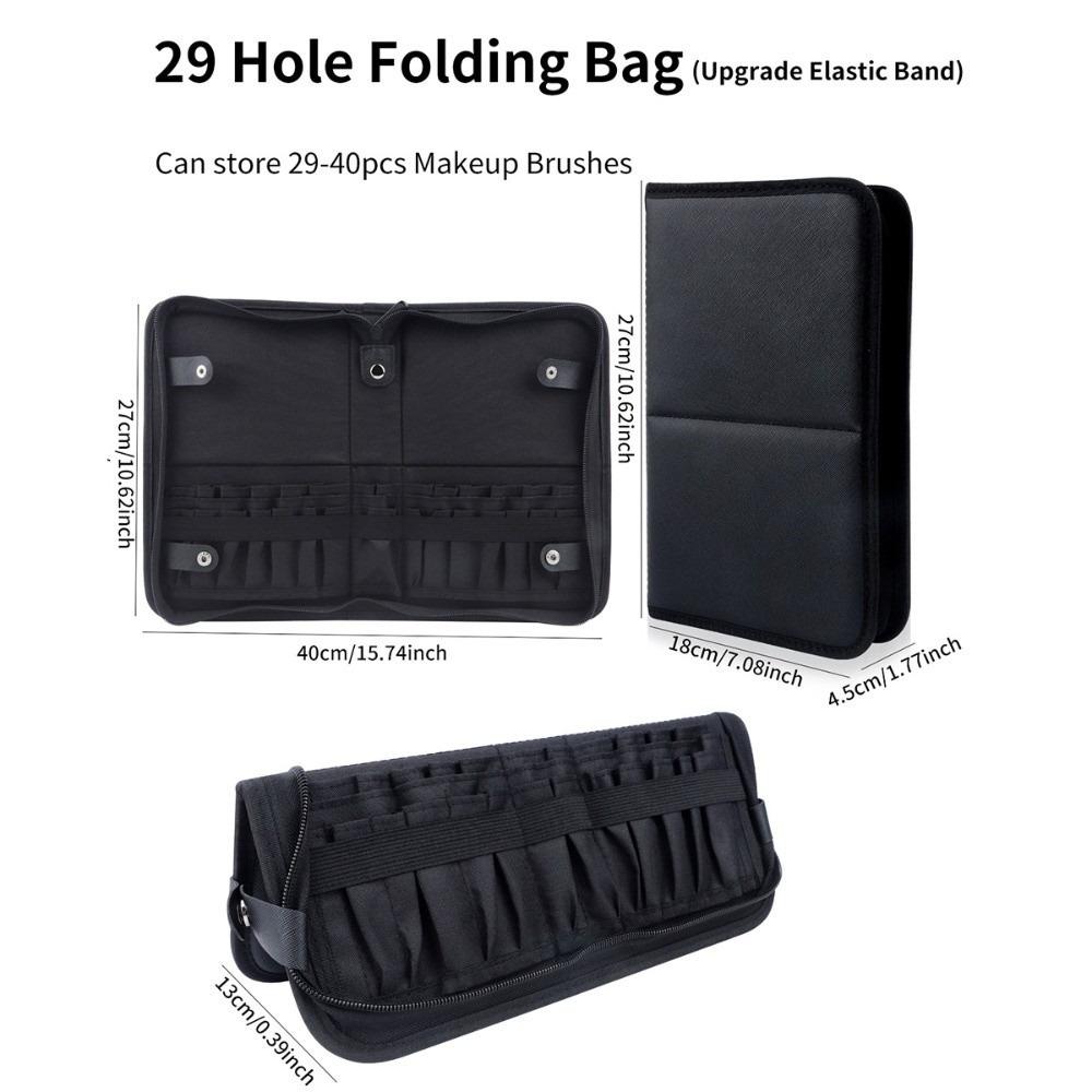 Folding Professional Cosmetic Brushes Bag 14/29 Holes Cosmetic Brush Container  Makeup Artist