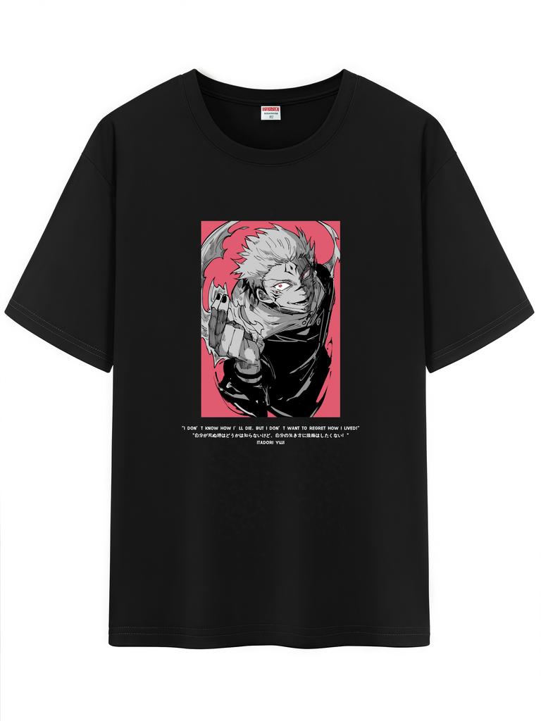 2026 Новая унисекс японская аниме футболка с рисунком JJK Персонаж Jujutsu Kaisen Годзё Графическая футболка с коротким рукавом Обычный крой Футболка