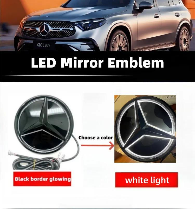 Автомобильная наклейка Горячая 2026 Новая Для Benz Звездный Эмблема на Переднюю Решетку для Автомобиля Белый, Синий и Светодиодная Подсветка Логотипа для Mercedes Benz W20