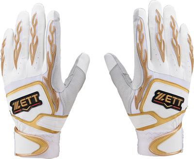 ZETT Перчатки Pro Status Batting White x Gold BG318RA, для обеих рук, (1182), Большой,