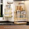 Wall-Mounted Multifunctional Kitchen Knife & Cutlery Holder with Drainer