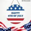 2D Flat "Happy 4th of July" Door Decor with Stars and Stripes, Rustic Farmhouse Independence Day Wall Art, Perfect Holiday Gift for Family, Friends