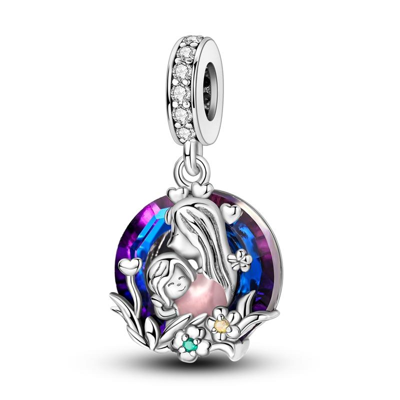 925 Silver Heart Beads DIY Jewelry Charms for Women Mothers Day Gift Bracelet Necklace Pendant