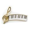 Brooch for Women and Piano Treble Musical Gold Silver Pin CHS10131 Men, Keys, Clef, Notes, Color, Color, Pin, Brooch, (Gold Color)