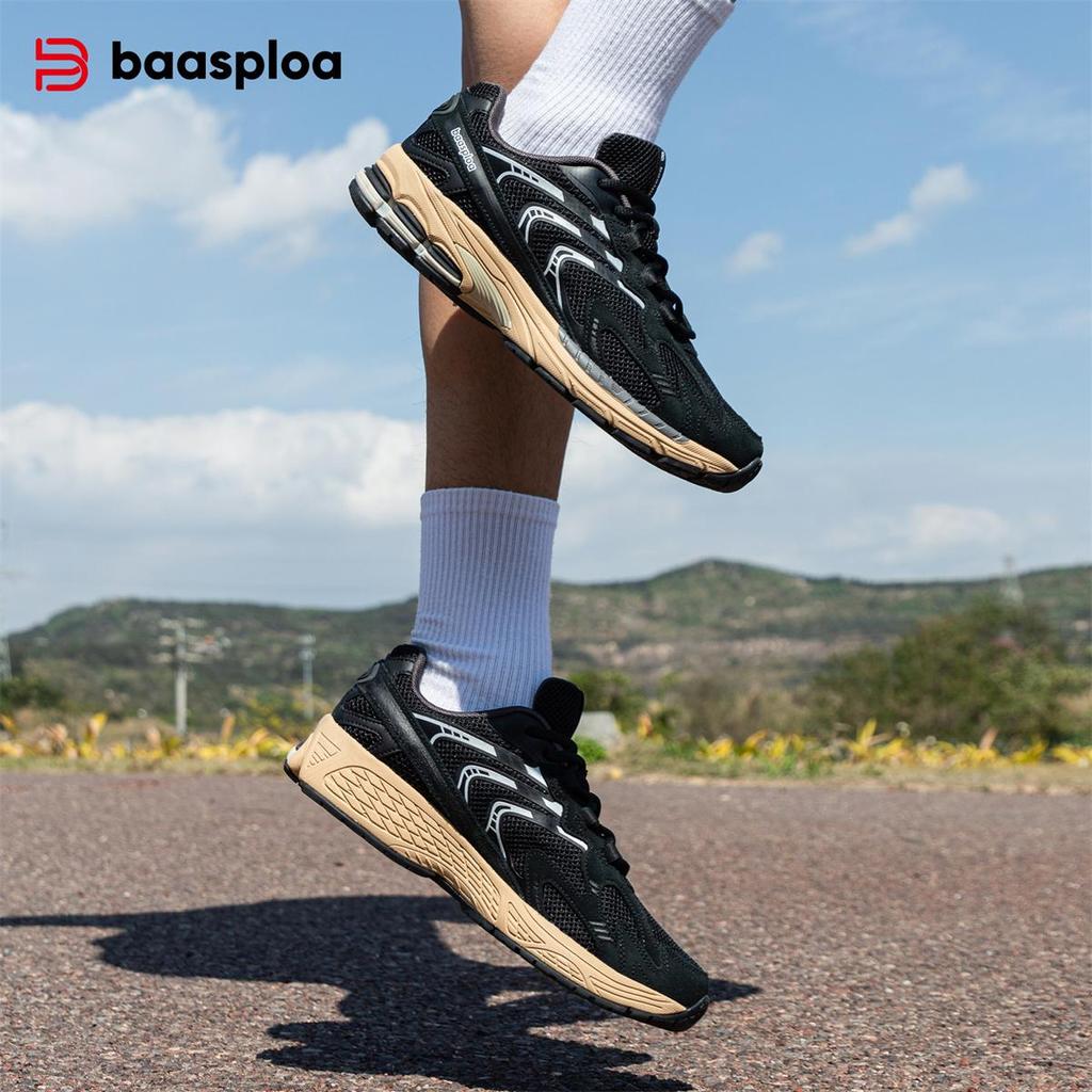 Bassploa Men Running Shoes Mesh Surface Breathable Non-Slip Lightweight Basketball Shoes for Men Outdoor Leisure Sports Men Shoes
