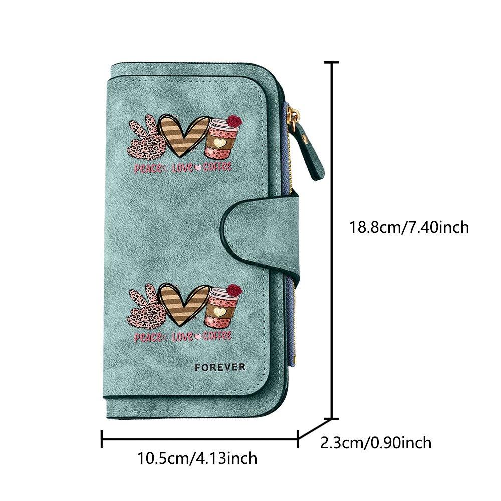 Leopard print Peace Coffee men's large-capacity wallet with business card slot and cash pocket, suitable for formal occasions and office use, a gift