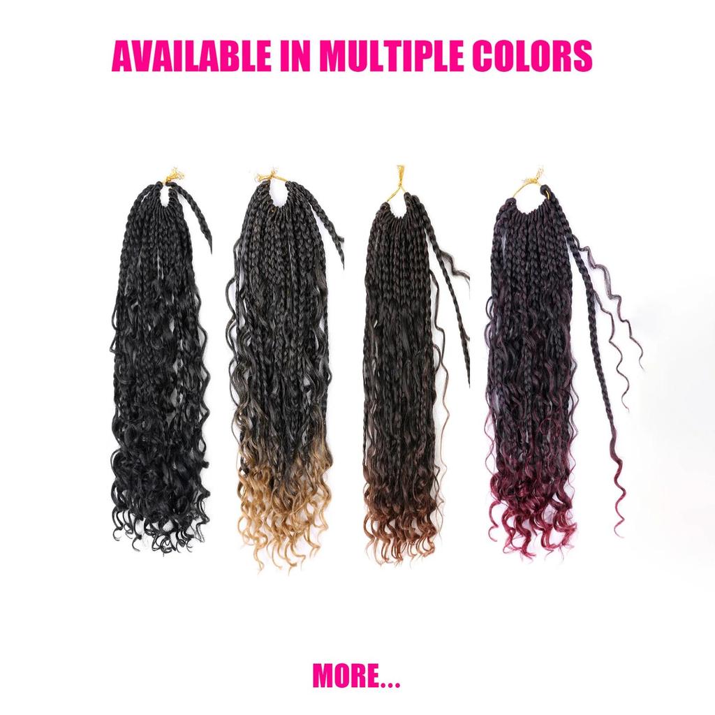 ALAN EATON 14 Inches 60g Synthetic Gradient Color Goddess Braids Crochet Curly Boho Braids Crochet Extension for Women 16 Strands/Pack