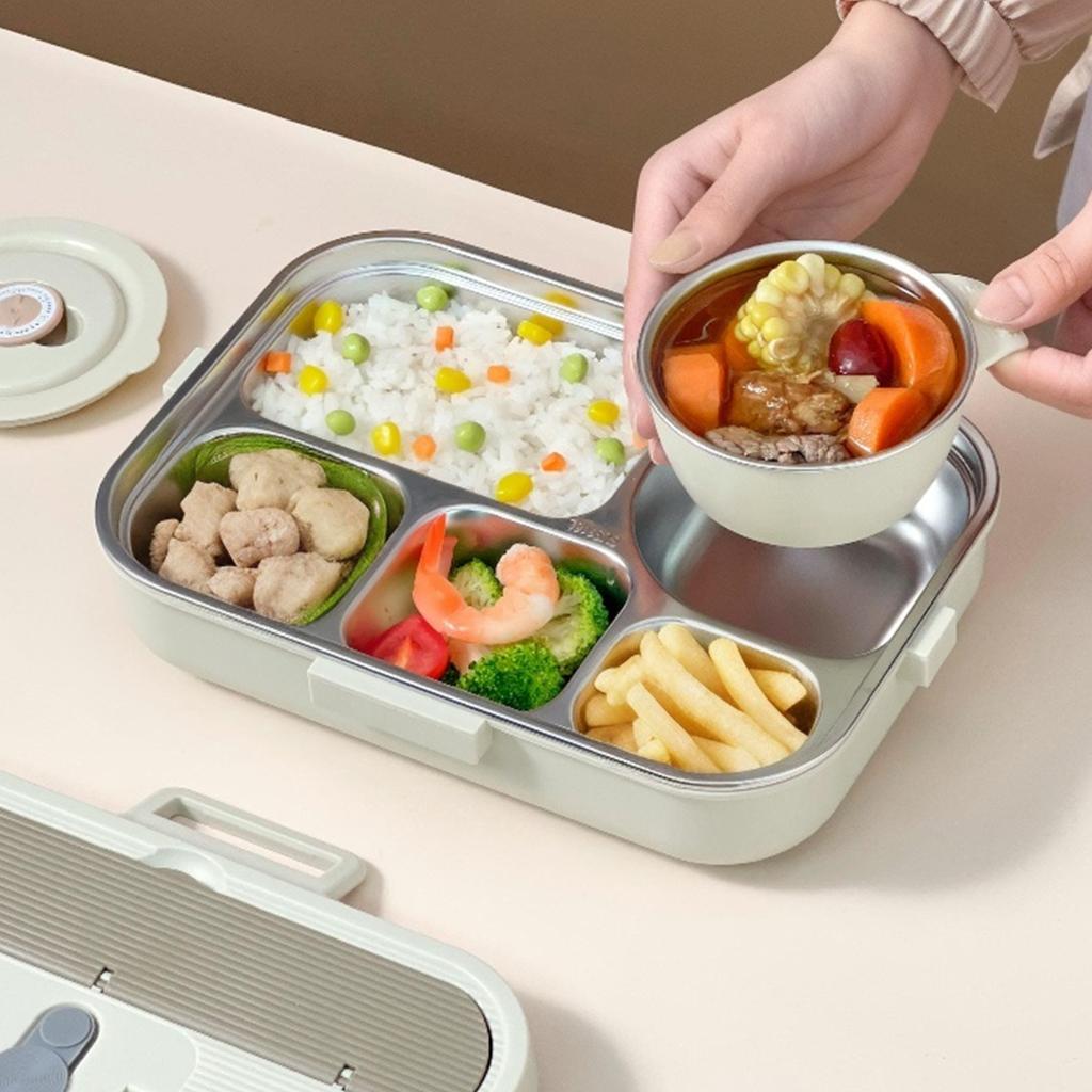 Ланч-бокс бенто из нержавеющей стали 304 с 4/5 отделениями, большой вместимости, набор герметичных контейнеров для еды для студентов и детей, подходит для микроволновой печи