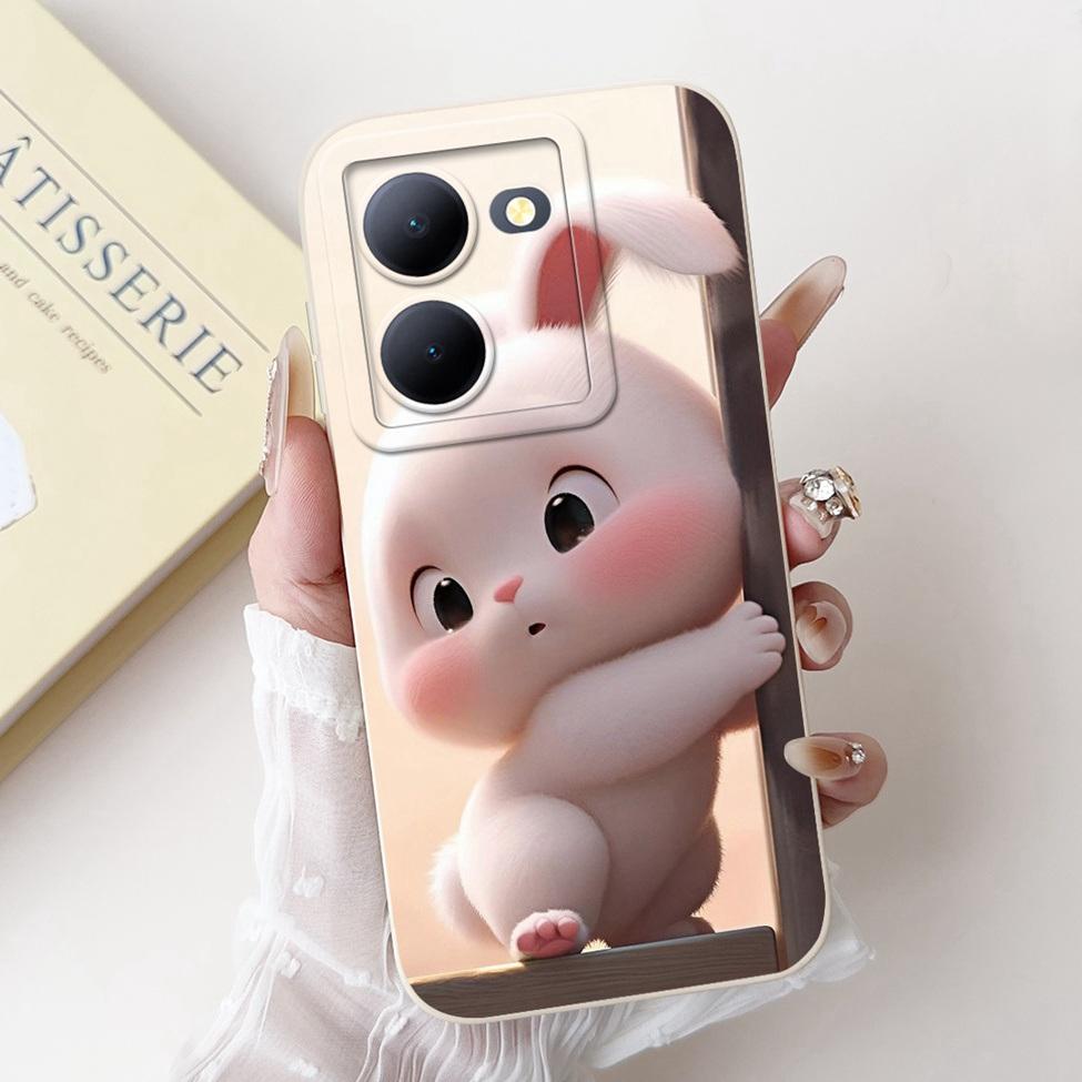 For Vivo Y36 5G V2248 Case For Vivo Y27 5G V2302 Cover Silicone Luxury Fashion Flowers Kawaii Cute Cat Funny Phone Case Bumper