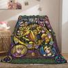 JOJO Bright 2D Print Flannel Blanket, Anime Theme for Bed Couch, Soft Travel Picnic Throw Blanket_LIAN