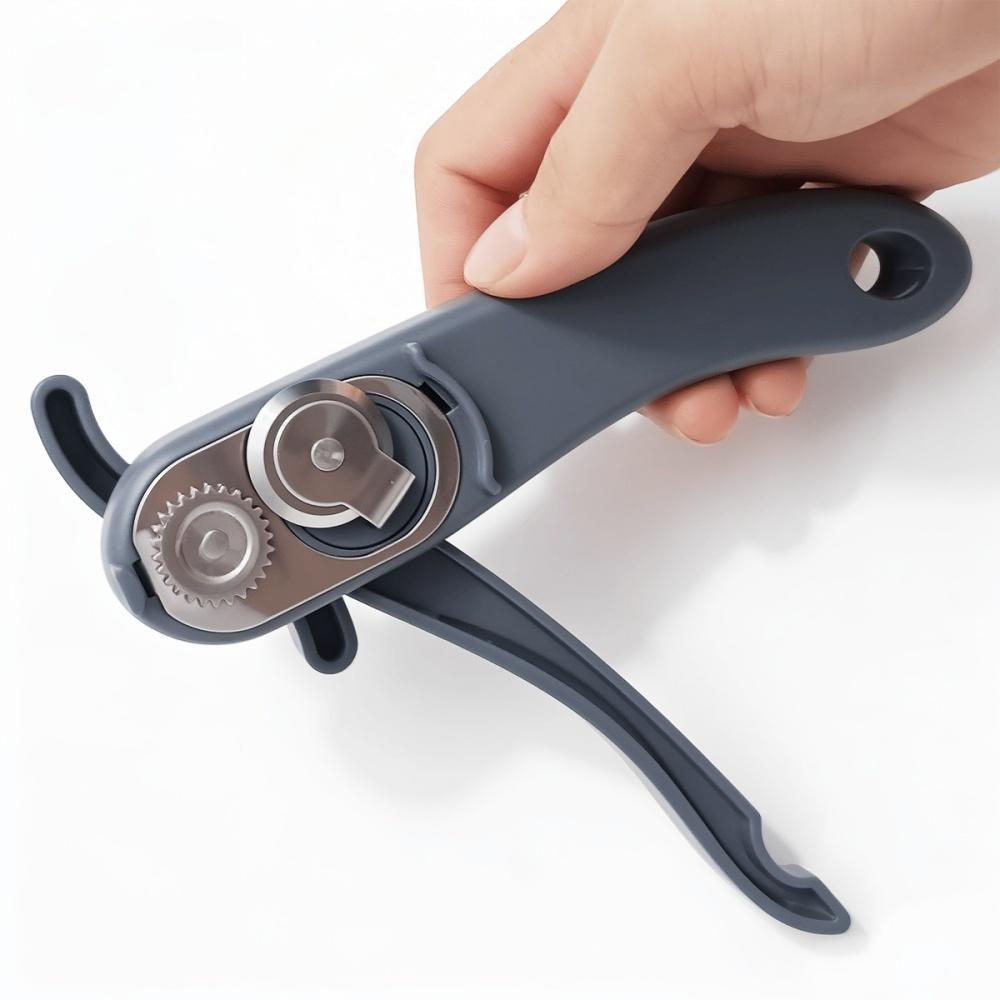 Portable Can Opener Plastic Safety Hand-actuated Bottle Opener Anti Slip Easy Grip Side Cut Multi-Func Professional Kitchen Tool 6
