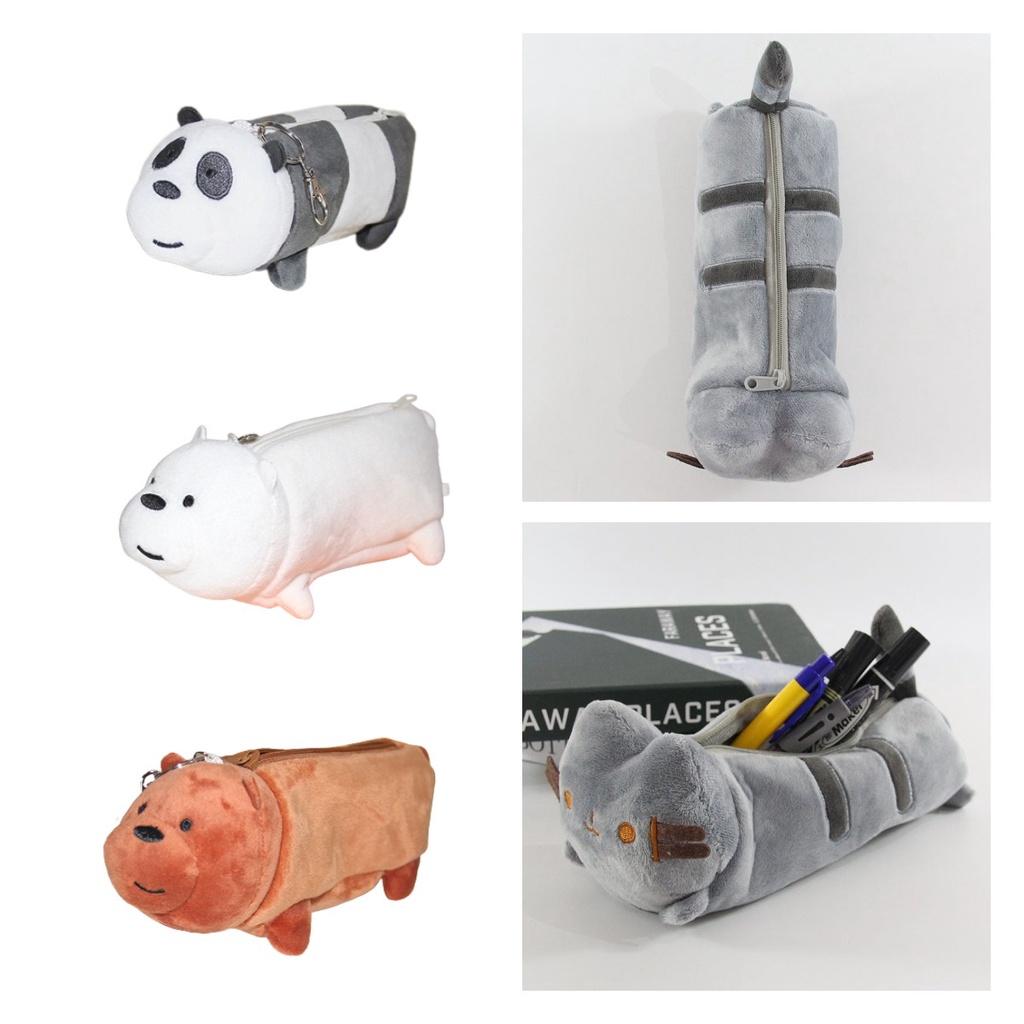 Милый плюшевый пенал в виде кошки большой вместимости для студентов и организации канцелярских принадлежностей