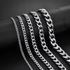 Модный мужской браслет в кубинском стиле, классический браслет-цепочка из нержавеющей стали шириной 3/5/7/9 мм для мужчин и женщин, ювелирный подарок