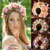 Handmade Colorful 3D Simulation Flower Princess Head Hoop Headband Headpiece For Women Bride Wedding Hair Accessories Hairbands