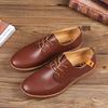 2025 Foreign Trade Shoes Men's Large Size Board Shoes Lace-up Casual Leather Shoes Korean Version Trend Single Shoes Men