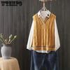 Preppy Style Knitwear Sleeveless Pullovers Women's Autumn Winter Solid Color Casual Sweaters V-neck Knitted Vests