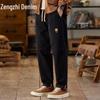 Zengzhi Мужские повседневные брюки в японском стиле, свободного прямого кроя, рабочая одежда
