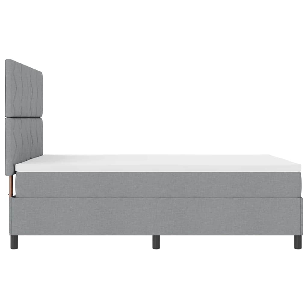 Boxspring bed with headboard Light Gray 140 x 190 cm Fabric