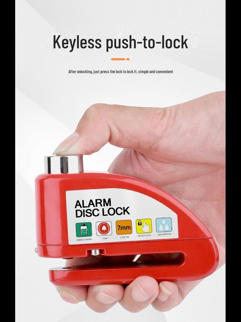 Водонепроницаемая противоугонная сигнализация из сплава с дисковым тормозом для мотоциклов и электровелосипедов