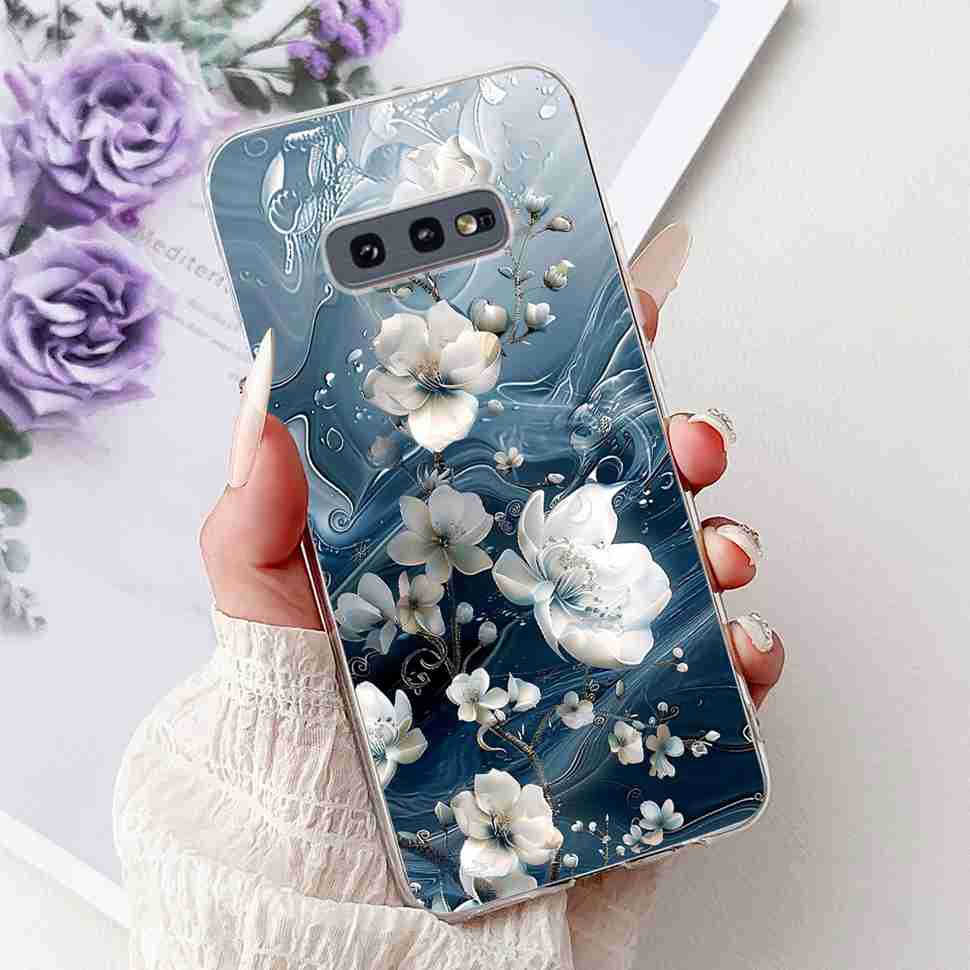 For Samsung Galaxy S10e SM-G970 Case Fashion Painted Flowers Soft Silicone TPU Cover For Samsung S10e S10E SM-G970F 5.8" Bumper