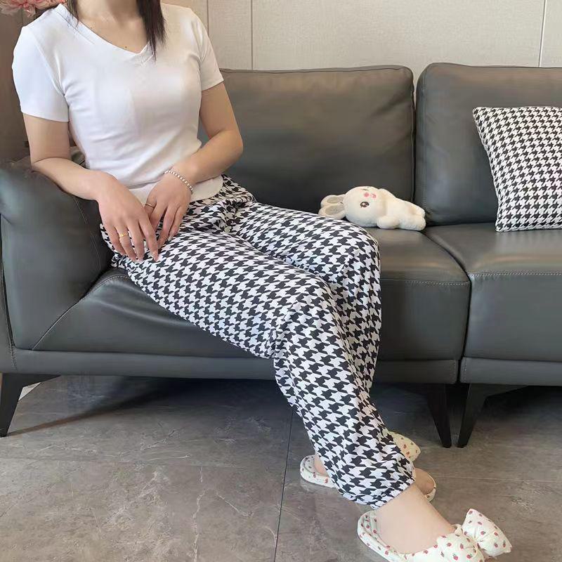 Women's Summer Cotton Silk Anti-Mosquito Loose Beach Bloomers Pajama Pants