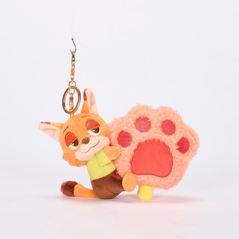 12cm Classic Anime Genuine Zootopia Plush Keychains Small Pendant Bag Hangings Christmas Birthday Gifts For Kids