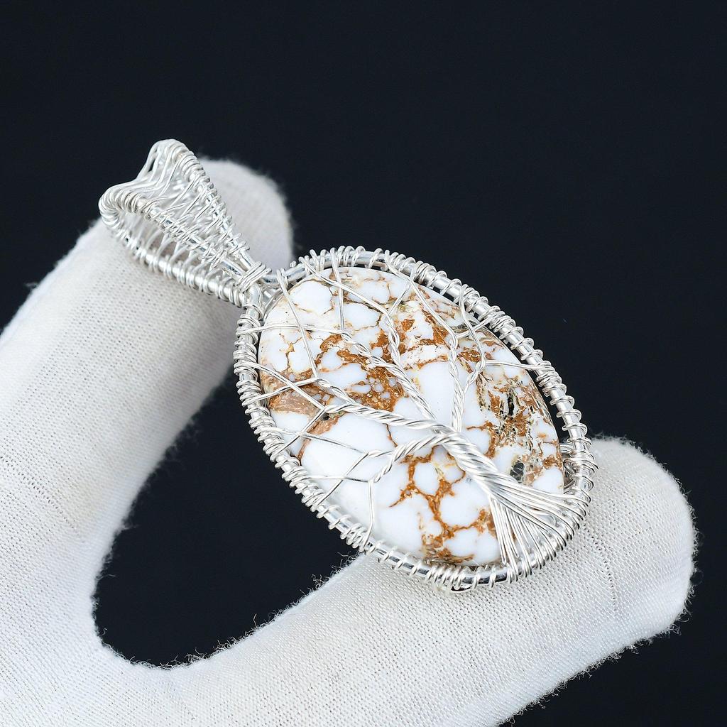 Wild Horse Jasper Pendant Natural Gemstone Handmade 925 Sterling Silver Pendant, Wire Wrapped Jewelry, Wire Wrapped Tree Of Life Jewelry