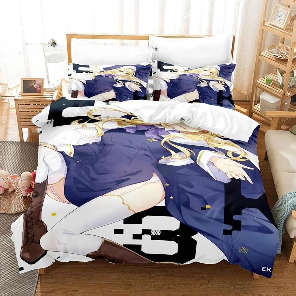 Комплект простыней с 3D-принтом и рисунком аниме Engage Kiss, комплект постельного белья Single Twin Full Queen King Size, комплект постельного белья для взрослых и детей, пододеяльники для спальни