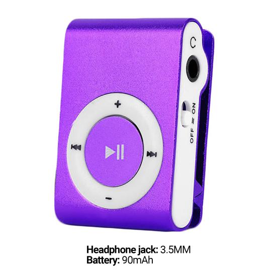 Мини MP3-плеер Портативный слот для карт TF Металлический зажим USB Спорт Цифровой музыкальный Walkman для бега