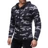 Мужская повседневная камуфляжная спортивная толстовка с длинным рукавом на молнии с капюшоном, куртка, пальто