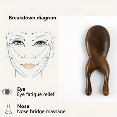 Многофункциональный инструмент для массажа лица: Массажная расческа для глаз, носа, подбородка, ушей и лица без батареек - без запаха