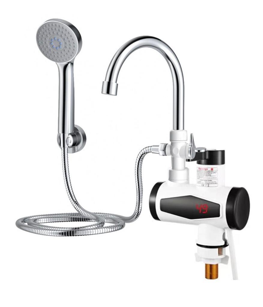 Мгновенный электрический водонагреватель-кран с цифровым дисплеем для душа, двойного использования (горячая и холодная вода)