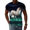 Летние мужские крутые стильные футболки с рисунком лошади, модная футболка с принтом животных в стиле хип-хоп, повседневная футболка в стиле Харадзюку