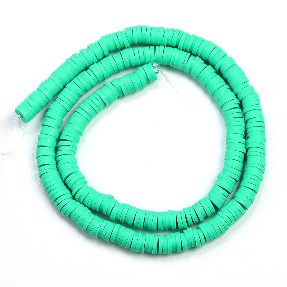 1 String 6mm Multicolor Polymer Clay Beads Flat Round Handmade Loose Spaced Beads For Jewelry Making DIY Bracelet Earrings Craft