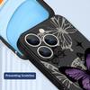 Wrist Strap Lanyard TPU Phone Case For iPhone 17 16 15 Pro Max 13 14 Pro Max 17e 16e 11 Purple Butterfly Soft Silicone Cover