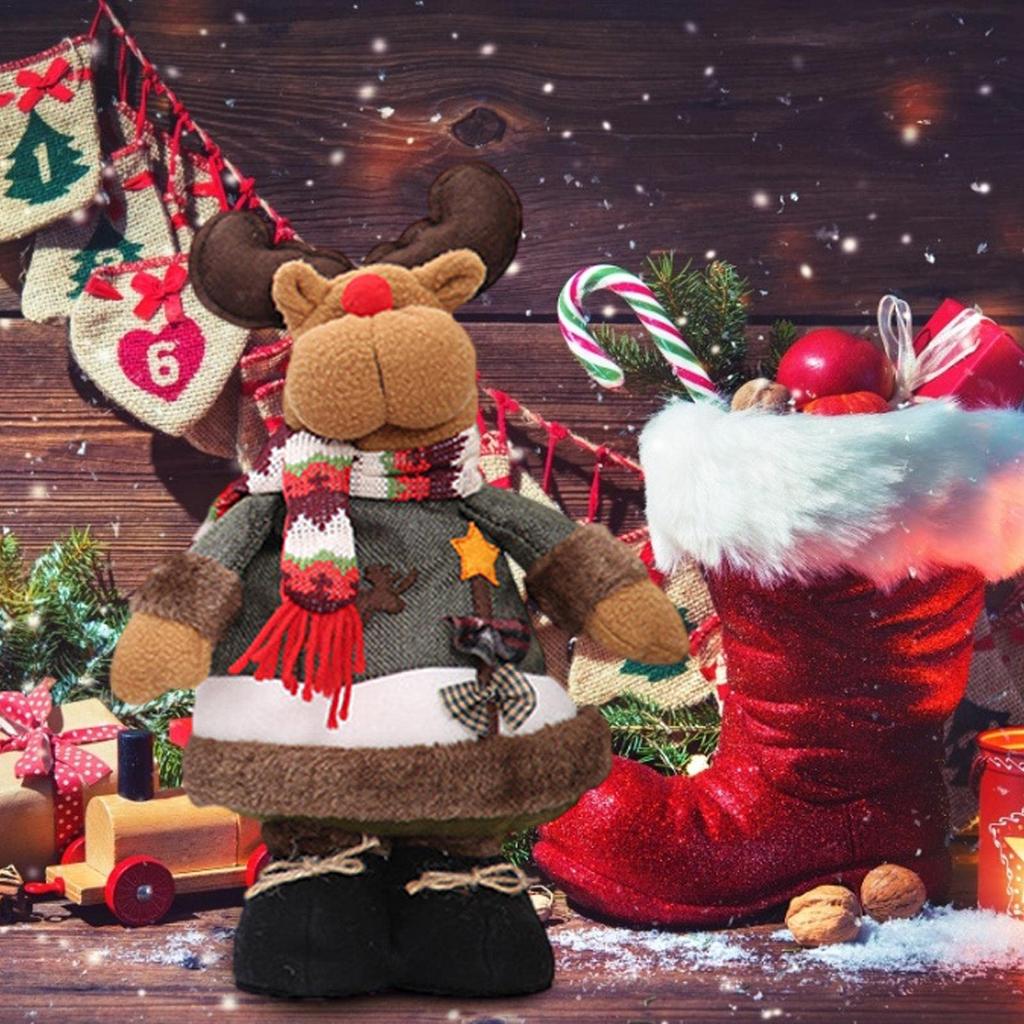 Рождественская плюшевая кукла Снеговик Лось Стоячая кукла Подарок Украшение Санта Клаус Отель Торговый центр Рождественское украшение Детский подарок KTY