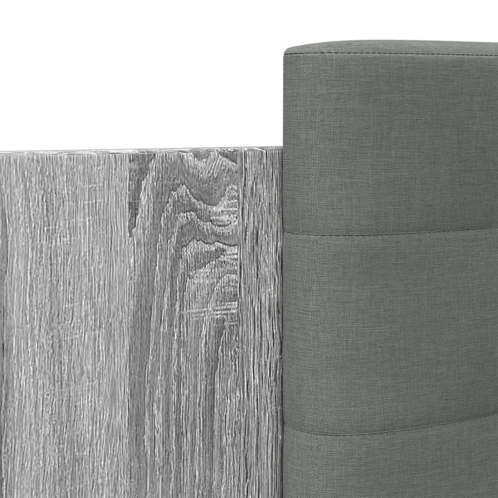 Bed Frame with Headboard Grey Sonoma 120 x 200 cm Engineered Wood
