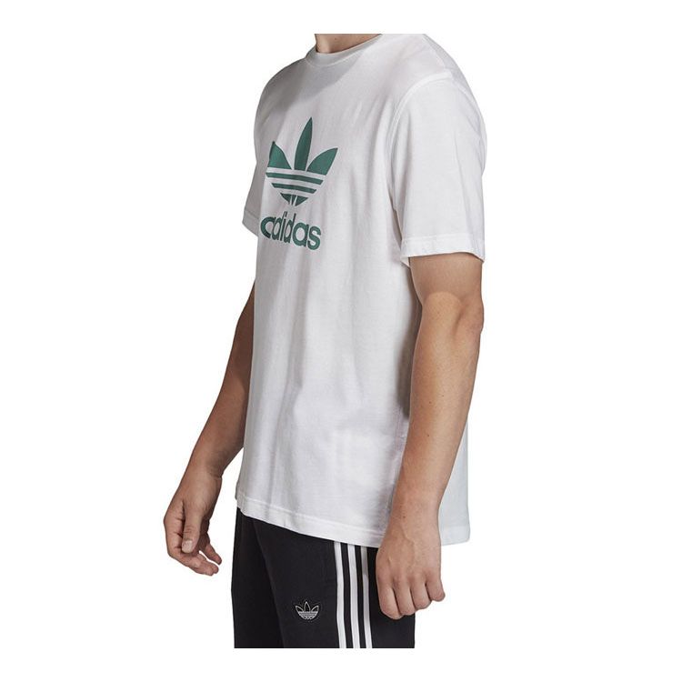 adidas Оригинальная футболка с круглым вырезом и буквенным логотипом в виде трилистника, мужские топы, белые FM3789
