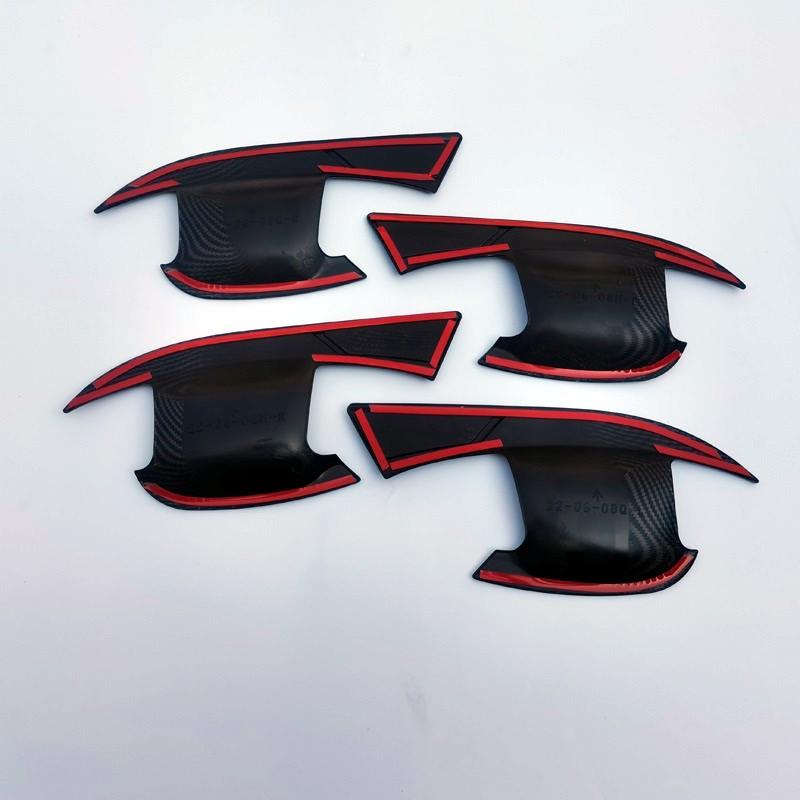 For BYD Atto3 Atto 3 2022  Car Accessories ABS Carbon Fiber Style Door Handle Bowl Cover Trim Protective Cover