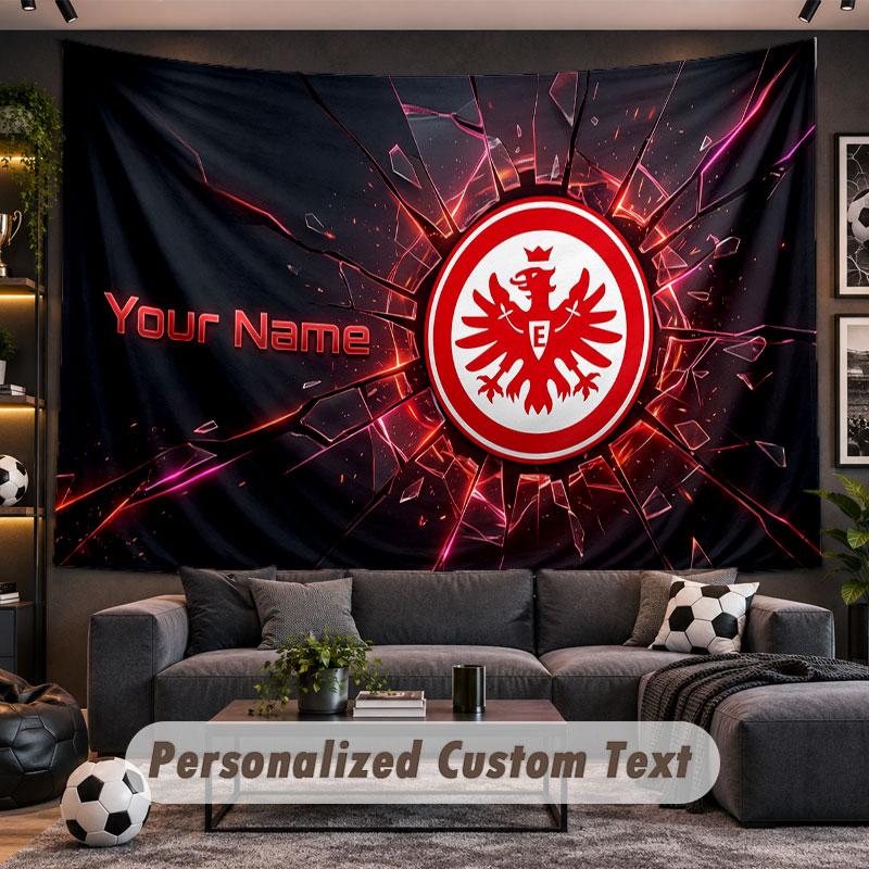 Wall Hanging Tapestry Custom NameEintracht Frankfurt Pattern Personalized Printed Fabric Wall Decor