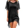 Summer Women Tassel New Bikini Beach Beachwear Swimwear Solid Color Bathing Suits Monokini Mujer Swimwear Cover Up Dress