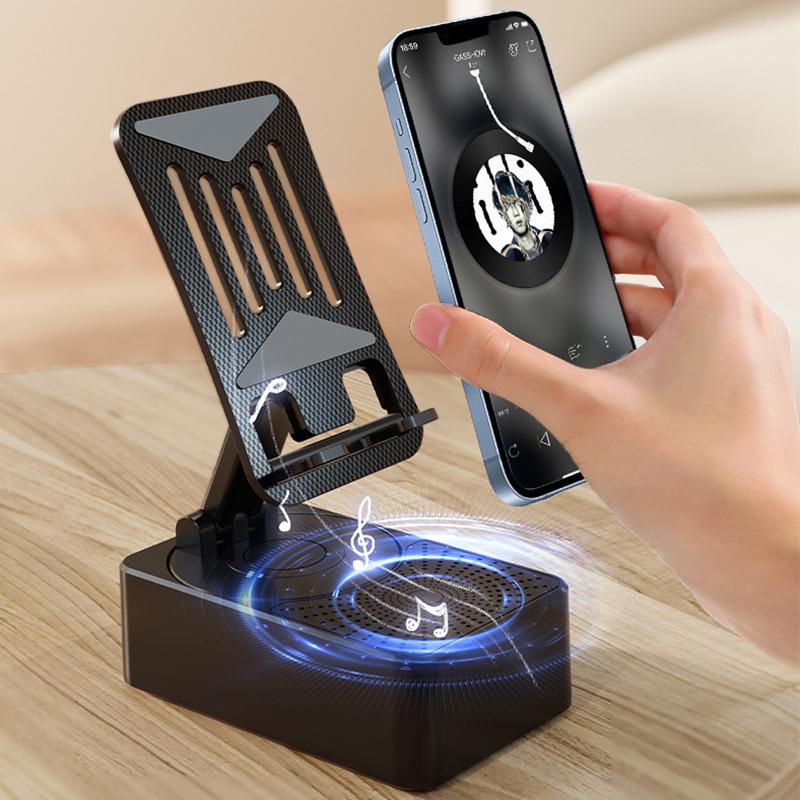 Подставка для мобильного телефона с Bluetooth-совместимым динамиком, регулируемая, портативная, настольная, складная, для прямых трансляций, ленивая, противоскользящая