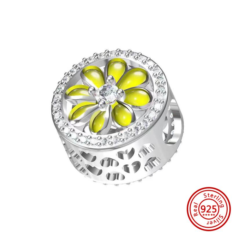 Новый 925 Серебряный Золотой Замок Ключ Пчела Солнечный Замок Красное Пламя Тонкие Бусины Подходит Оригинальный 925 Браслет Подвески DIY Изготовление Ювелирных Изделий