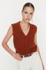 Women's Elegance Style Sweater Stone Soft Textured Knitwear Vest