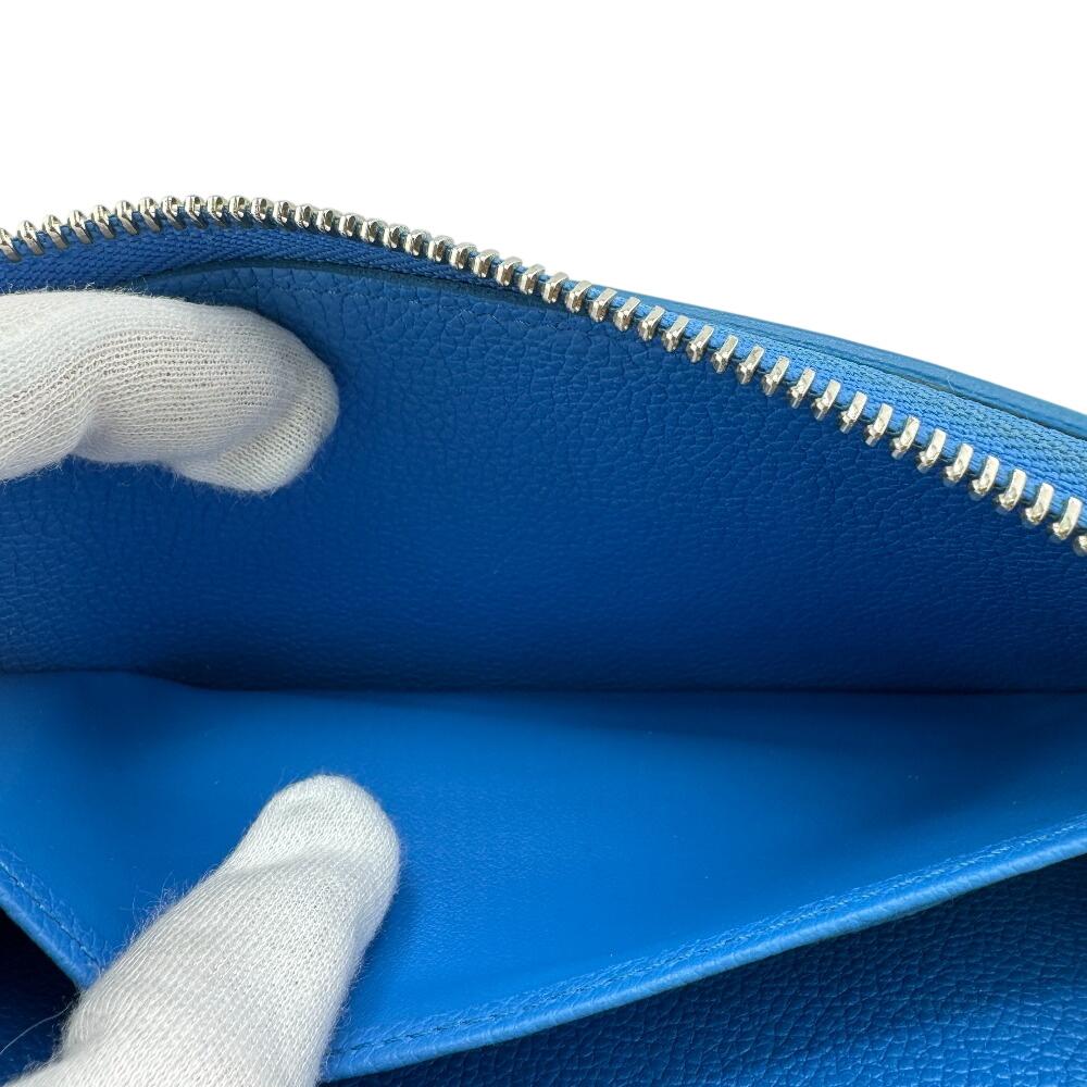 LOUIS VUITTON M81954 Zip Around LVxYK Yayoi Kusama collaboration Monogram Ann Platt Infinity Dot Zippy Wallet Purse blue Monogram Ann Platt Women Used