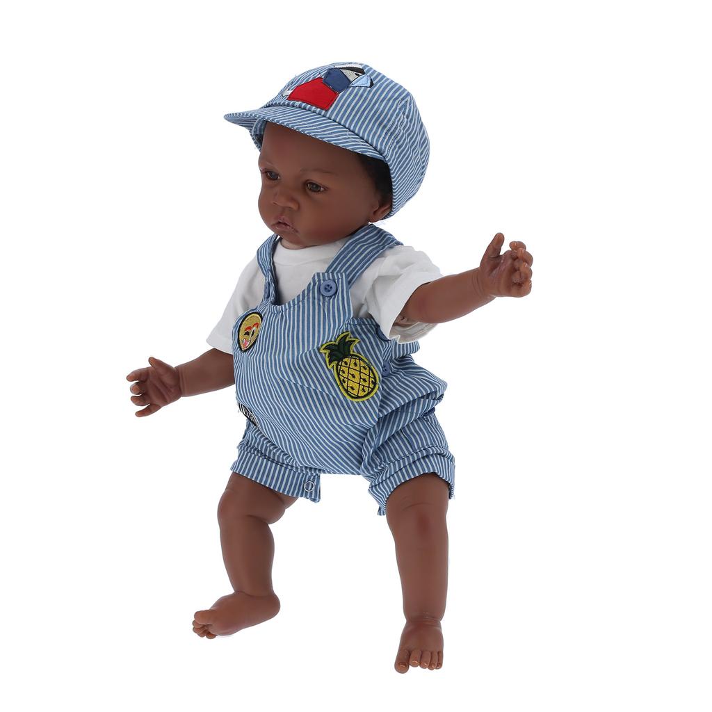 60cm Black Skin Infant Doll Toy Cute Lifelike Reborn Baby Boy Doll Children Gift