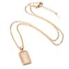Kinel Glossy Simple Rose Gold Color Square Pendant Necklace