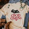 Женские футболки Good Omens, манга, графический топ харадзюку, женская забавная графика, одежда y2k, женская короткая модная повседневная женская футболка