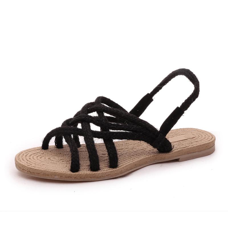 2024 Gladiator Platform Sandals Retro Oxford Handmade Beach Shoes Rome Cross-tied Comfortable Non-slip Low Heels Sandals Women